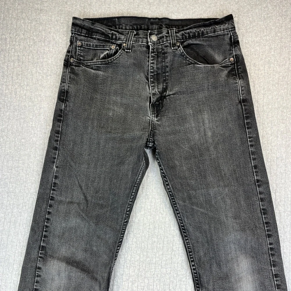 Levi 505 Regular Fit Jeans Men 34x34 Fits 32x31 Black Waterless Denim 00505-2342